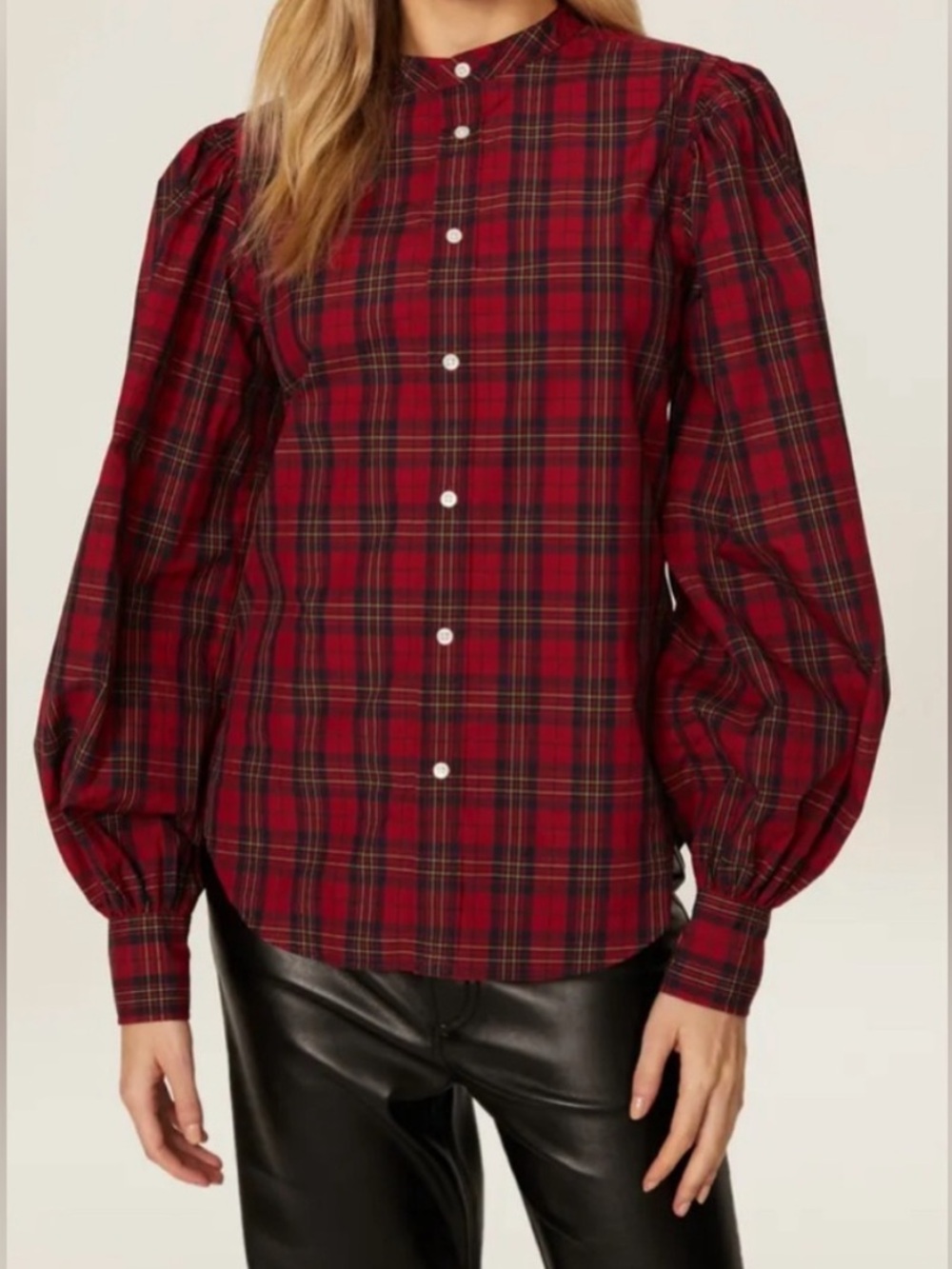 Polo Ralph Lauren Plaid Puff Sleeves Women’s Shirt Size 8